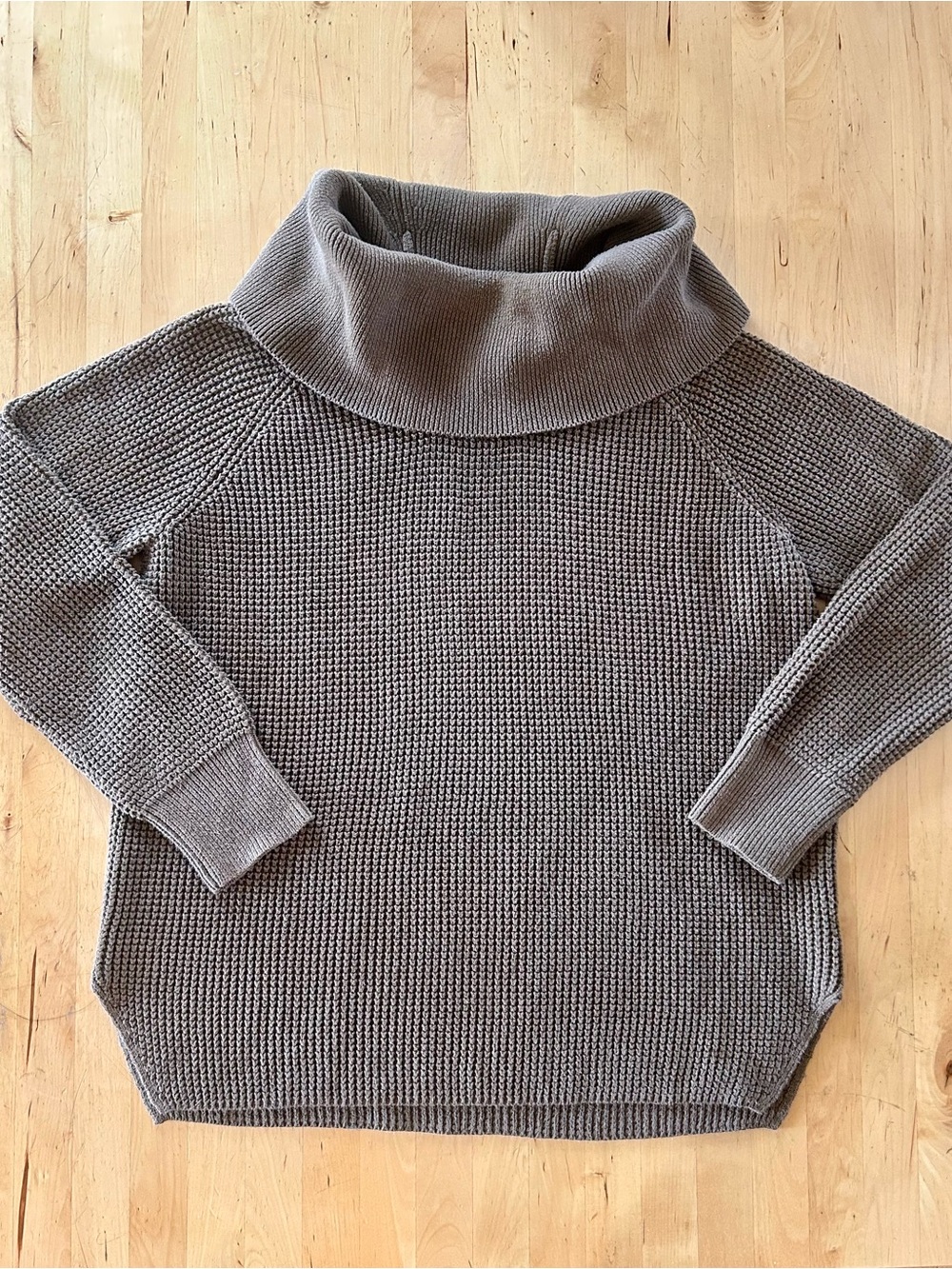 MICHAEL Michael Kors Olive / Taupe Waffle Knit Cowl Neck Sweater M